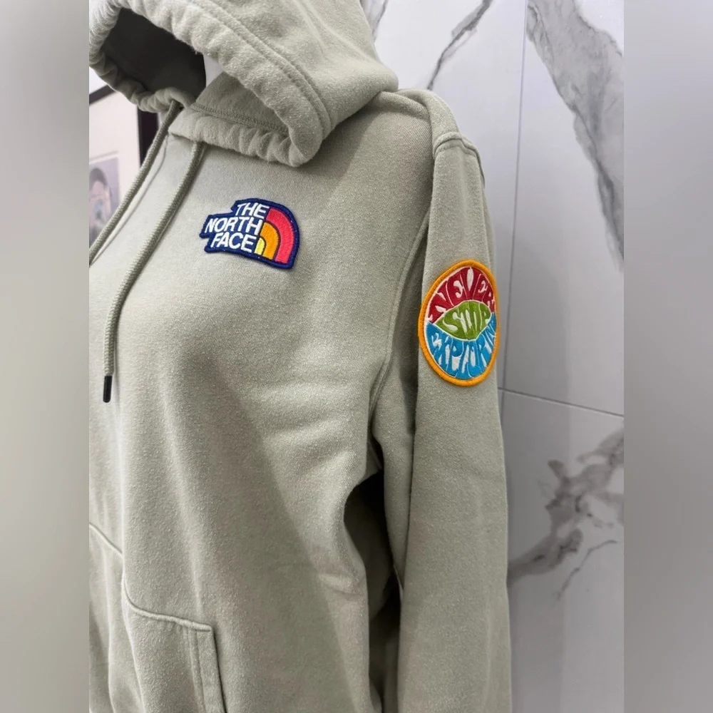 The North Face Novelty Patch Pullover Hoodie Sage Green Size L